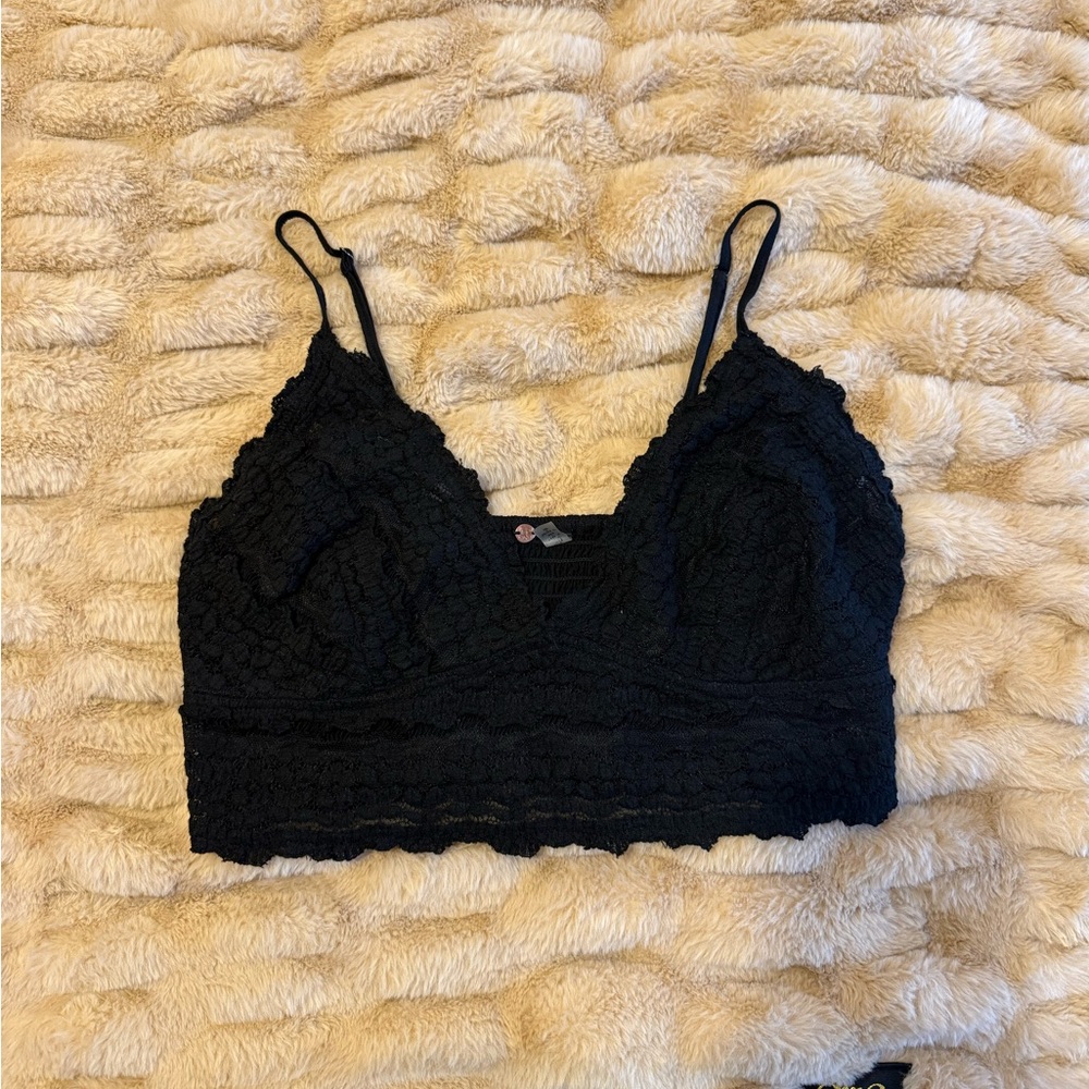 Free People Black Lace Bralette